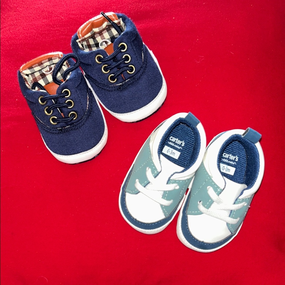 Carter's Navy and Light Gray Baby Shoe Duo